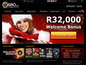 Casino.com Home page Screenshot