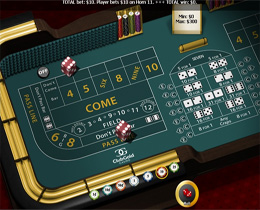Screenshot of a Typical Craps Table